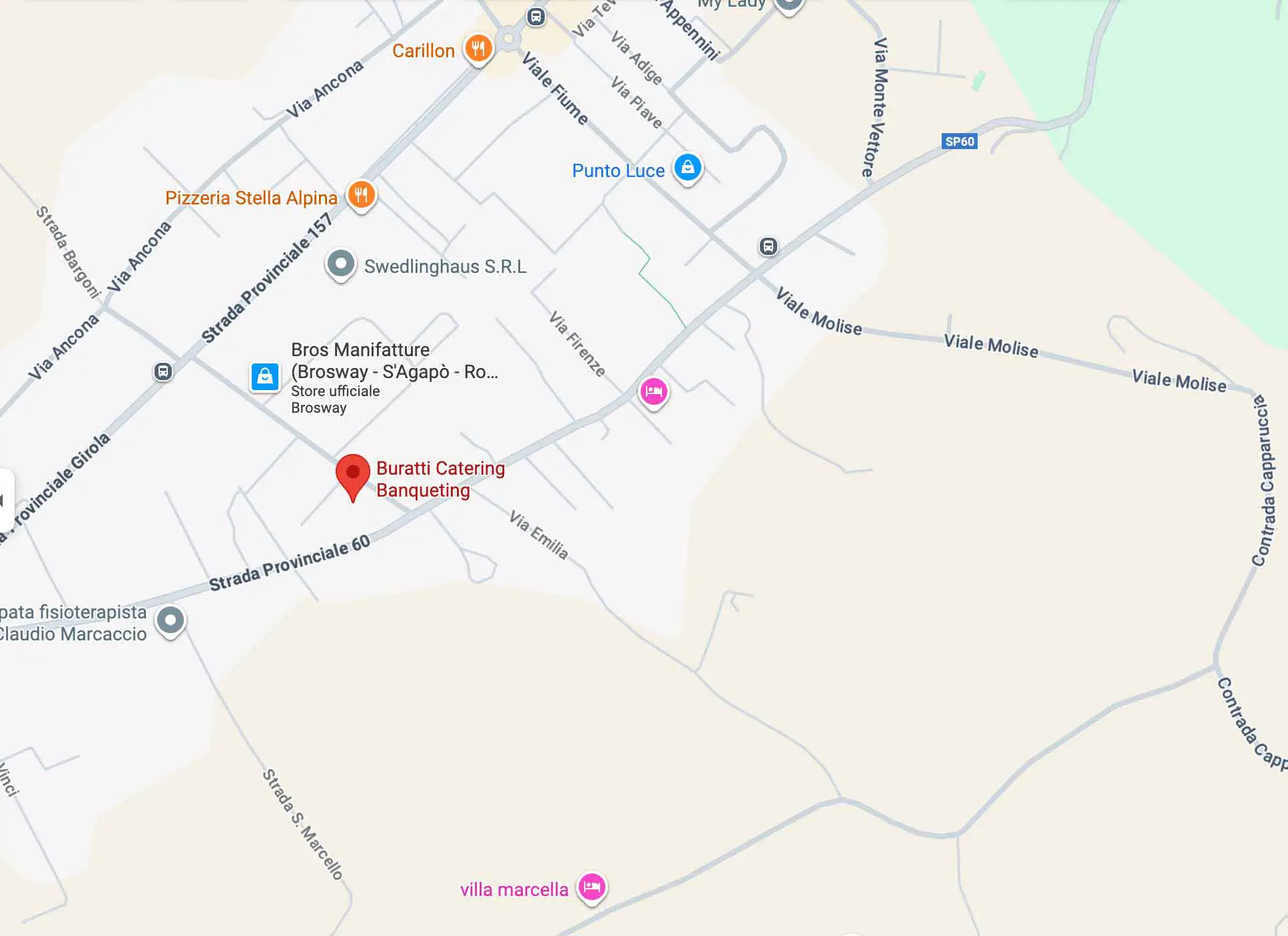 Mappa della sede Buratti Catering in Strada Testarmata, Grottazzolina (FM)